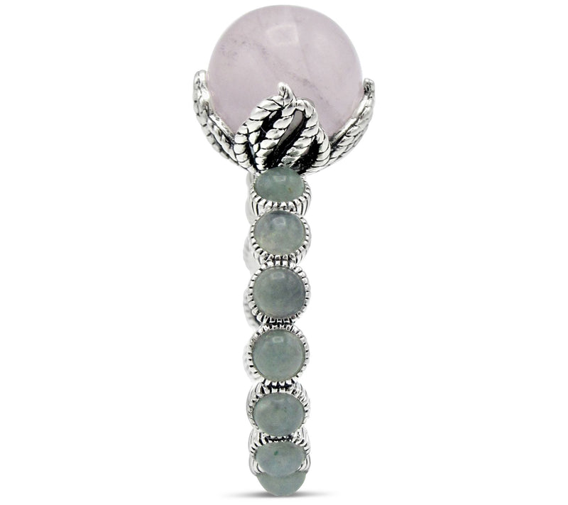 Tiffany Kay Studio Sterling Aventurine & Rose Quartz Bead Ri — View 3