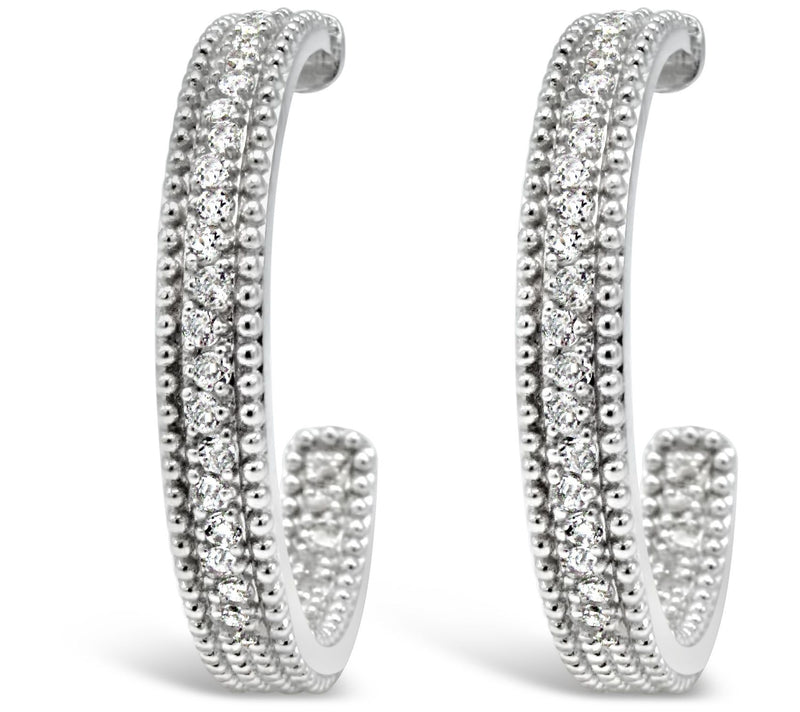 Elyse Ryan Sterling Silver White Topaz Hoop Earrings — Main view
