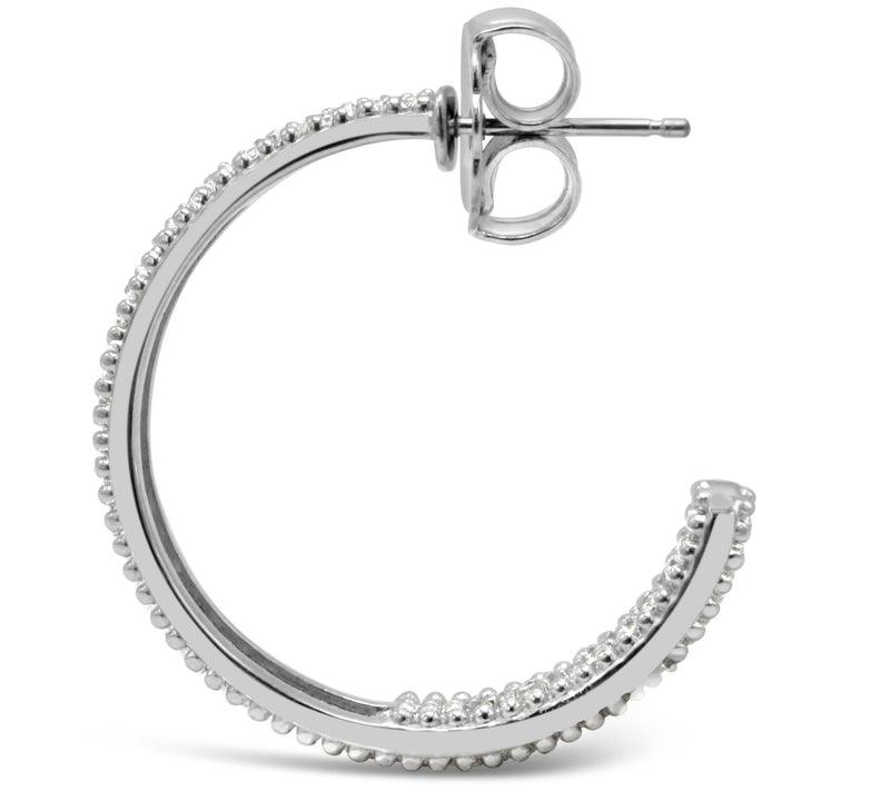 Elyse Ryan Sterling Silver White Topaz Hoop Earrings — View 2