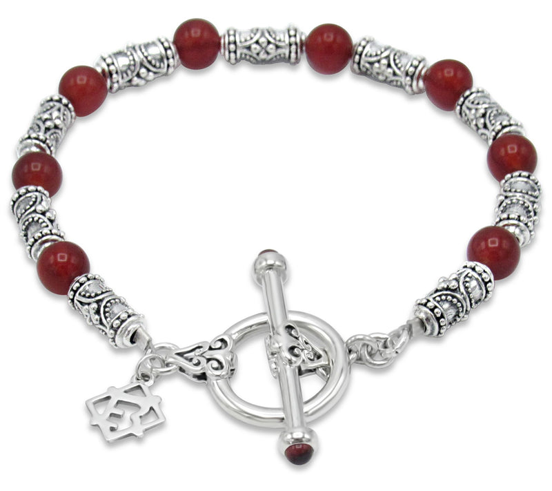 Elyse Ryan Sterling Silver Carnelian Bead Brace let — Main view