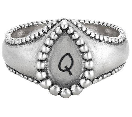 Or Paz Sterling Silver Personalized Initial Teardrop Ring — Main view