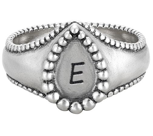Or Paz Sterling Silver Personalized Initial Teardrop Ring — View 11