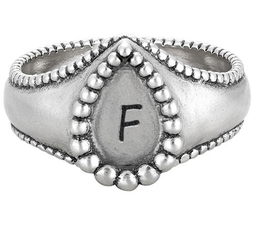 Or Paz Sterling Silver Personalized Initial Teardrop Ring — View 13