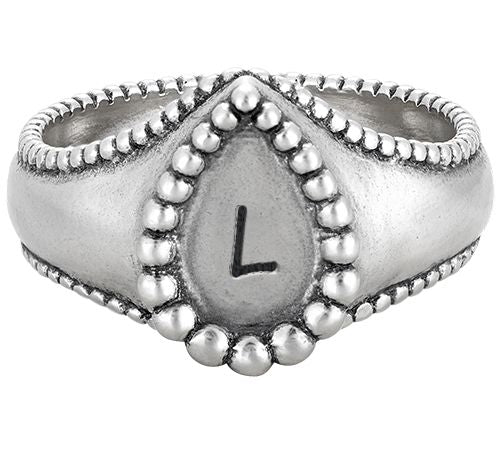 Or Paz Sterling Silver Personalized Initial Teardrop Ring — View 25