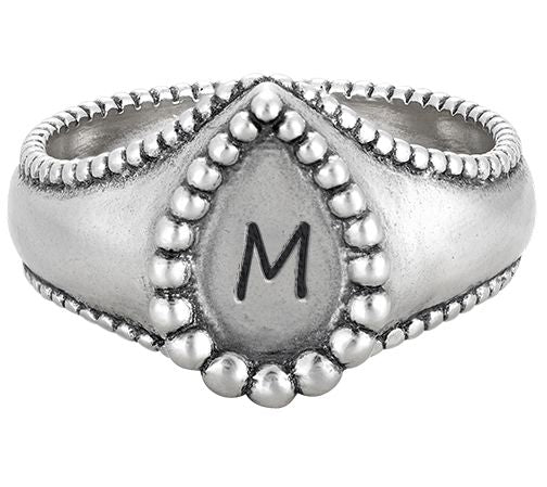 Or Paz Sterling Silver Personalized Initial Teardrop Ring — View 27