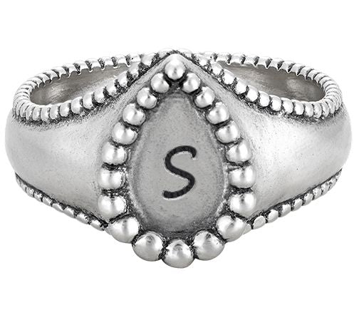 Or Paz Sterling Silver Personalized Initial Teardrop Ring — View 39