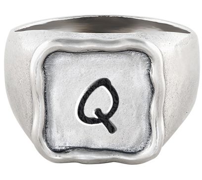 Or Paz Sterling Silver Personalized Initial Signet Ring — Main view