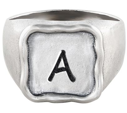 Or Paz Sterling Silver Personalized Initial Signet Ring — View 3