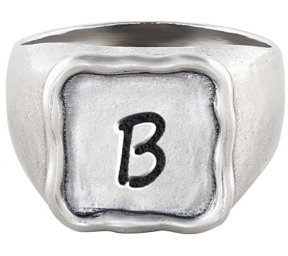 Or Paz Sterling Silver Personalized Initial Signet Ring — View 5