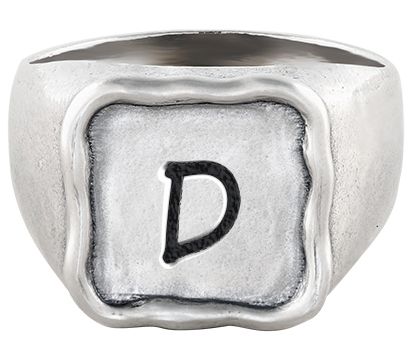Or Paz Sterling Silver Personalized Initial Signet Ring — View 9