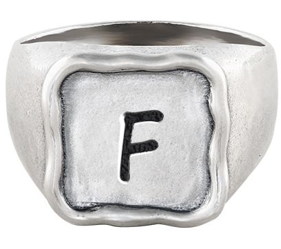 Or Paz Sterling Silver Personalized Initial Signet Ring — View 13