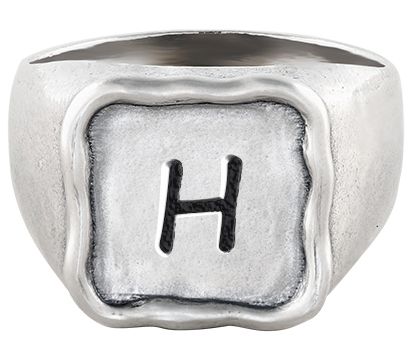 Or Paz Sterling Silver Personalized Initial Signet Ring — View 17