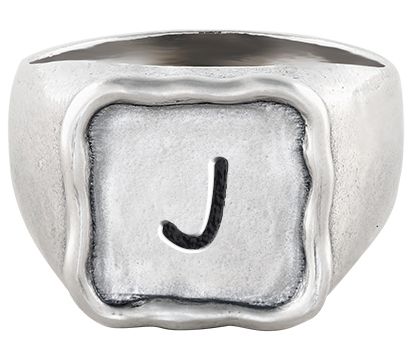 Or Paz Sterling Silver Personalized Initial Signet Ring — View 21