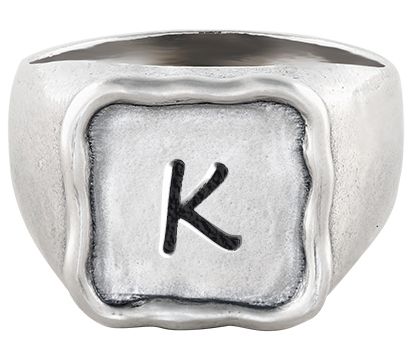 Or Paz Sterling Silver Personalized Initial Signet Ring — View 23