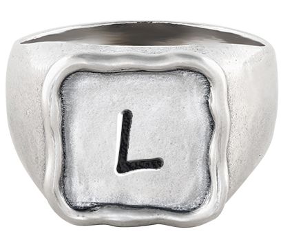Or Paz Sterling Silver Personalized Initial Signet Ring — View 25