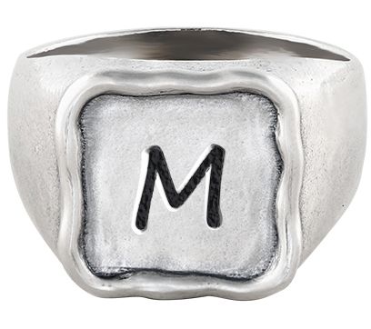 Or Paz Sterling Silver Personalized Initial Signet Ring — View 27