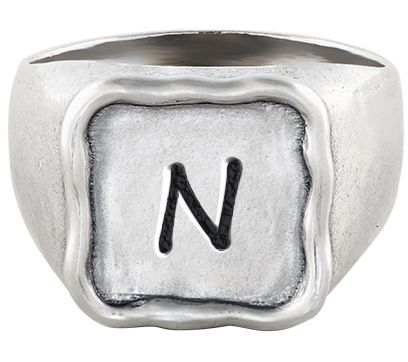 Or Paz Sterling Silver Personalized Initial Signet Ring — View 29