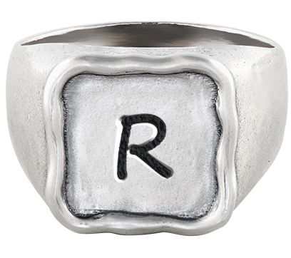 Or Paz Sterling Silver Personalized Initial Signet Ring — View 37