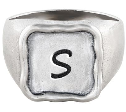 Or Paz Sterling Silver Personalized Initial Signet Ring — View 39