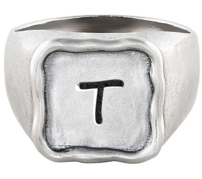 Or Paz Sterling Silver Personalized Initial Signet Ring — View 41