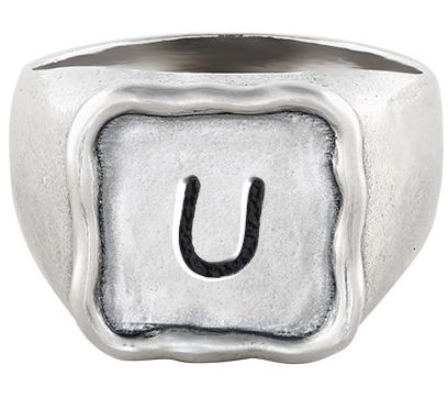 Or Paz Sterling Silver Personalized Initial Signet Ring — View 43