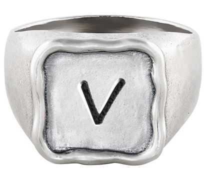 Or Paz Sterling Silver Personalized Initial Signet Ring — View 45