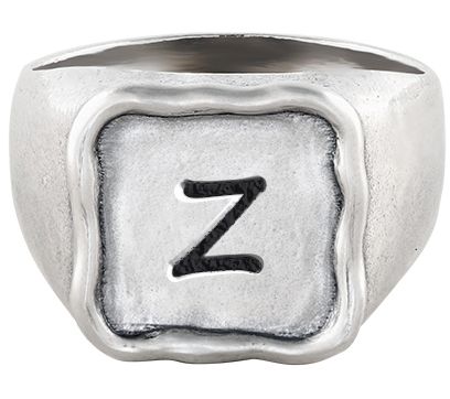 Or Paz Sterling Silver Personalized Initial Signet Ring — View 53