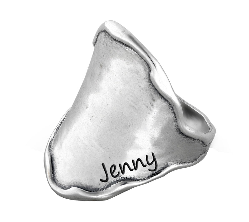 Or Paz Sterling Silver Personalized Saddle Ring — View 2