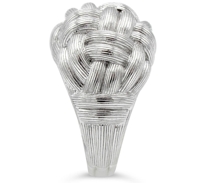 Ariva Sterling Silver Basket W eave Textured R in g — View 3