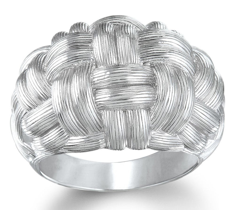 Ariva Sterling Silver Basket W eave Textured R in g — Main view