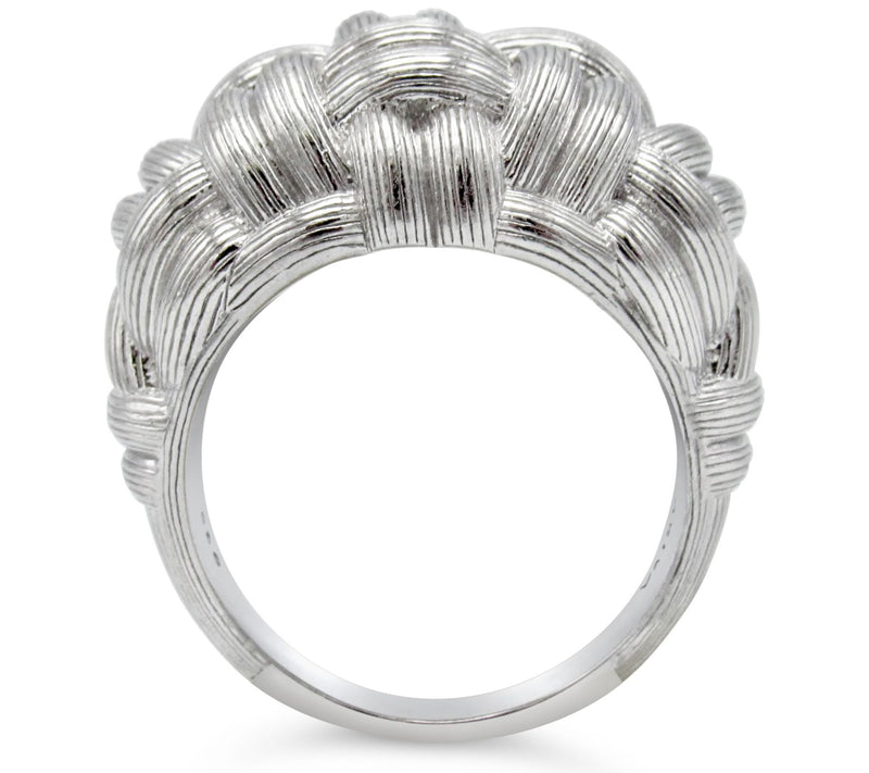 Ariva Sterling Silver Basket W eave Textured R in g — View 2
