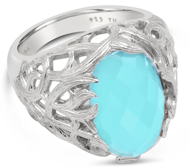 Ariva Sterling Silver Turquoise Doublet Ring — Main view