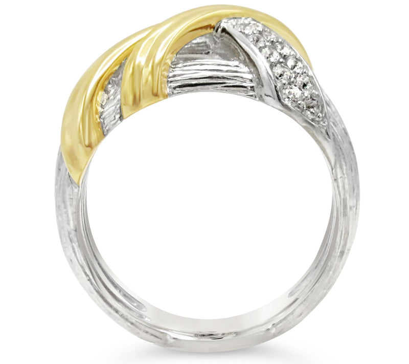 Ariva Sterling Silver 0.20 cttw White Topaz Criss Cross Ring — View 3