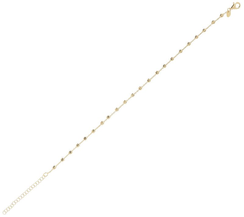 Veronese 18K Gold-Clad Bead Ankle Bracelet — View 8
