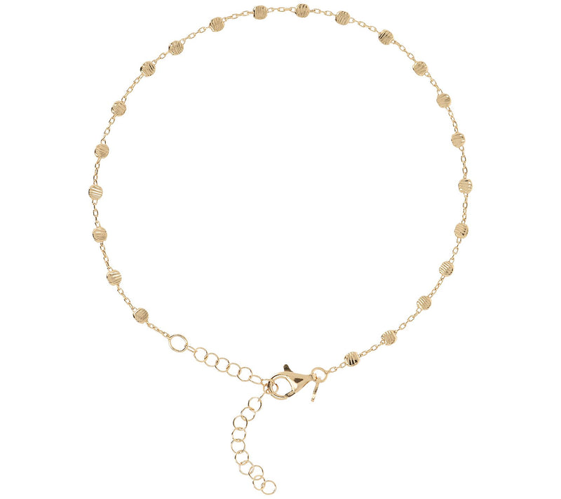 Veronese 18K Gold-Clad Bead Ankle Bracelet — View 7