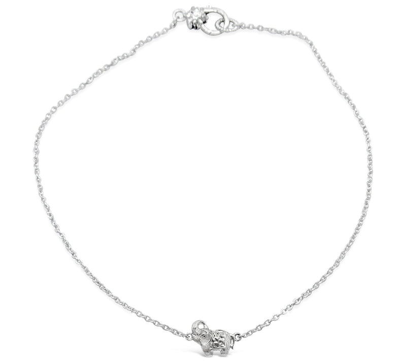 Ariva Sterling Silver Elephant Ankle Bracelet — View 2
