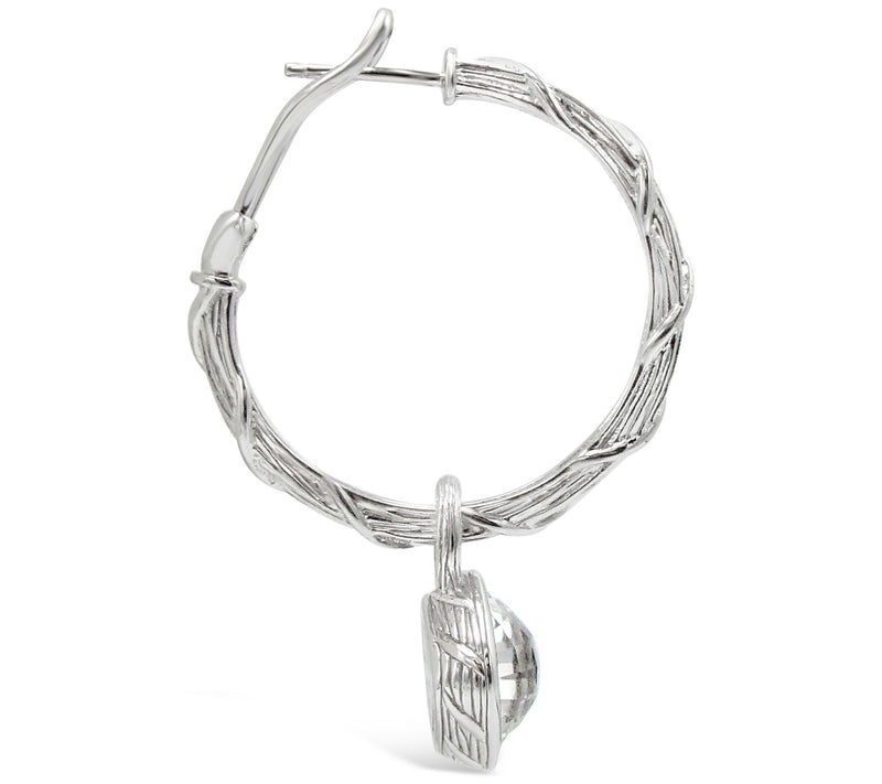 Ariva Sterling Silver Rock Crystal Convertibl eHoop Earrings — View 2