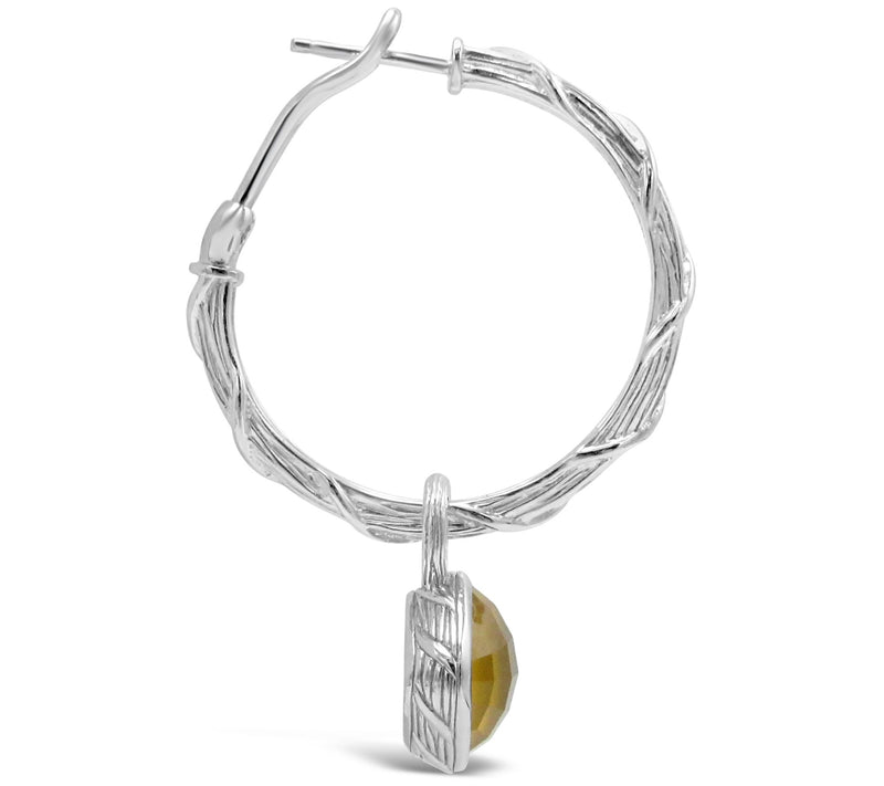 Ariva Sterling Silver Chalcedony Convertible Hoop Earrings — View 2