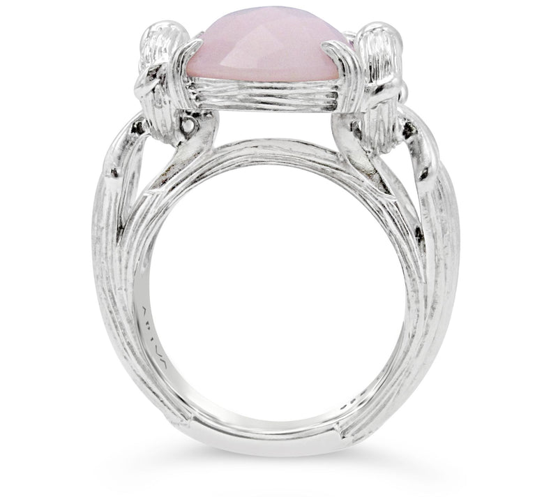 Ariva Sterling Silver Pink Peru Opal Ring — View 2