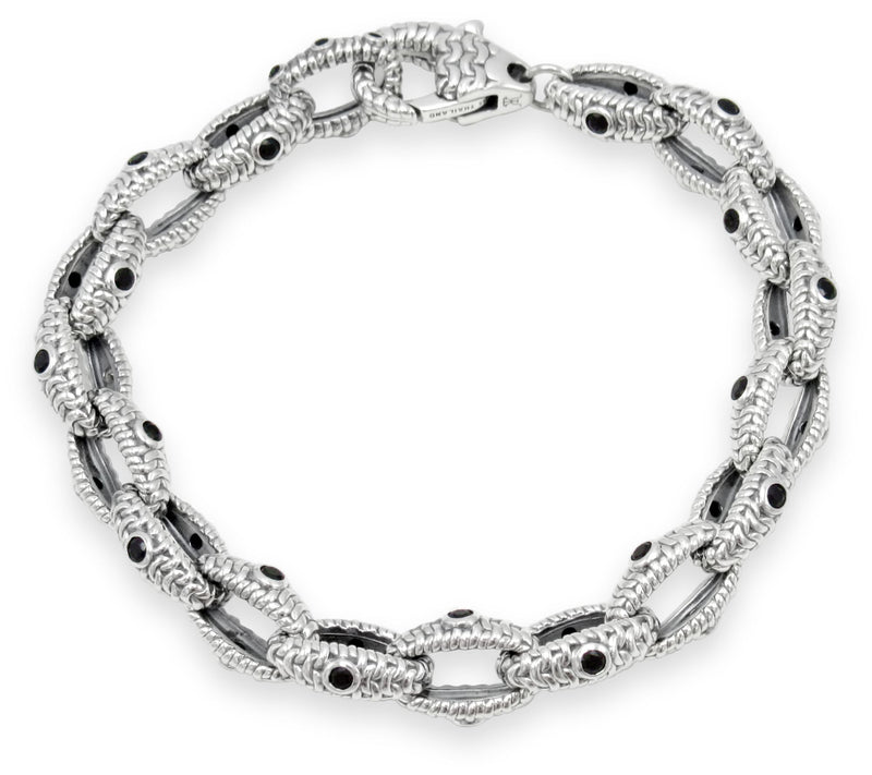 Tiffany Kay Studio Sterling Silver Black Spinel Link Bracelet — View 2