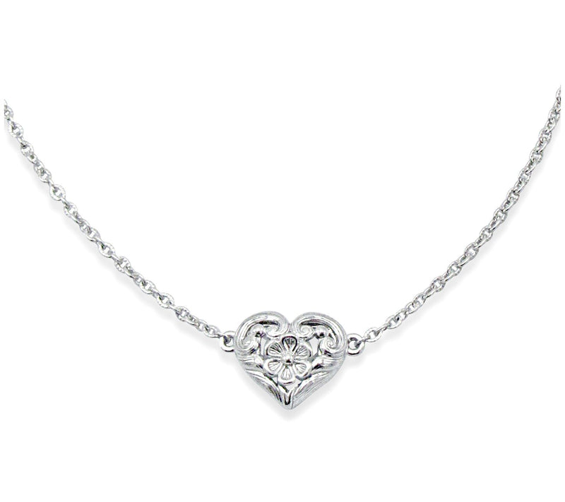 Ariva Sterling Silver Filigree Heart Ankle Bracelet — Main view