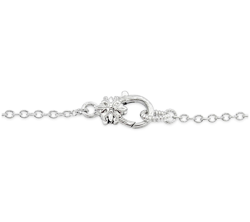 Ariva Sterling Silver Filigree Heart Ankle Bracelet — View 3