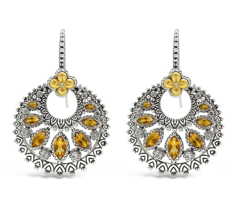 Barbara Bixby Sterling 18K Citrine & White Topaz Earrings — Main view