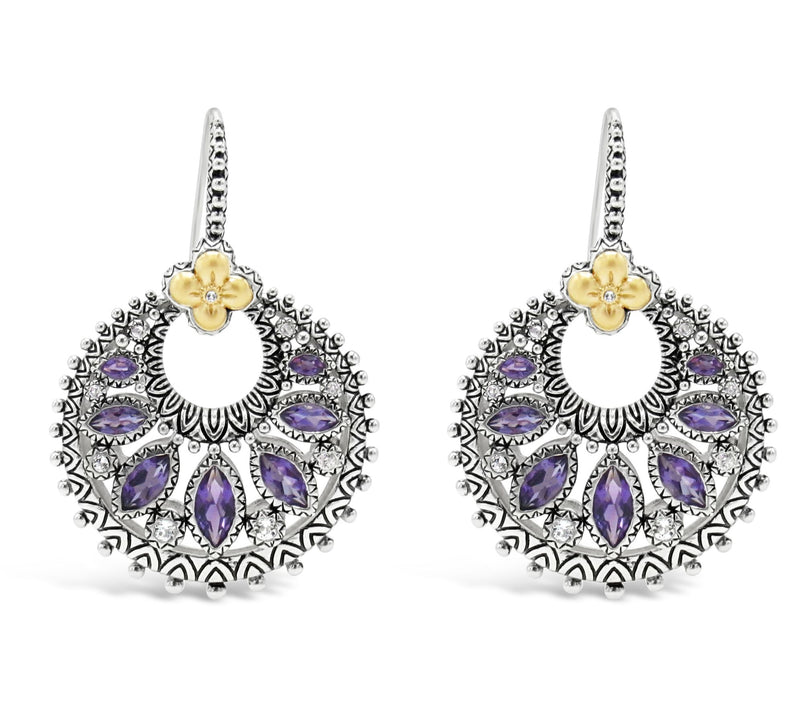 Barbara Bixby Sterling 18K Amethyst & White Topaz Earrings — Main view