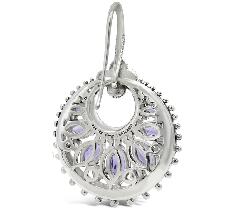 Barbara Bixby Sterling 18K Amethyst & White Topaz Earrings — View 3