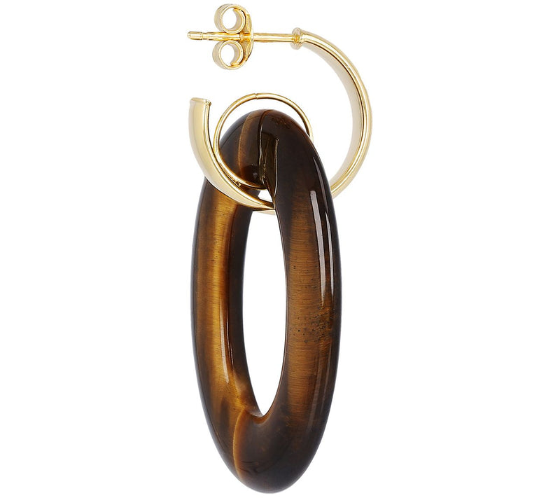 Gem Gossip Oval Gemstone Dangle Earrings, 10K Gold — View 10