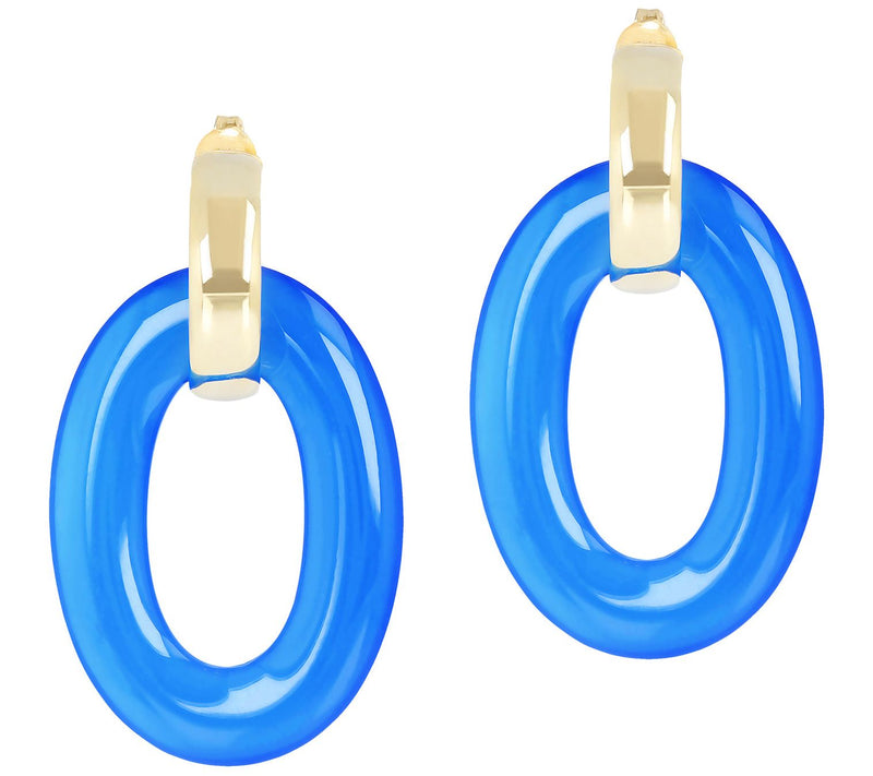 Gem Gossip Oval Gemstone Dangle Earrings, 10K Gold — View 5