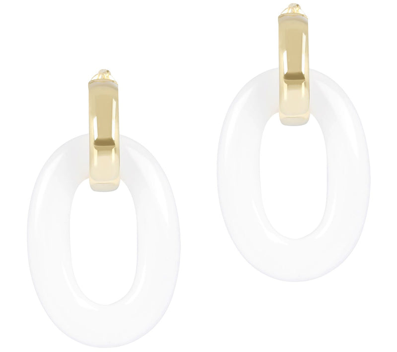 Gem Gossip Oval Gemstone Dangle Earrings, 10K Gold — View 9