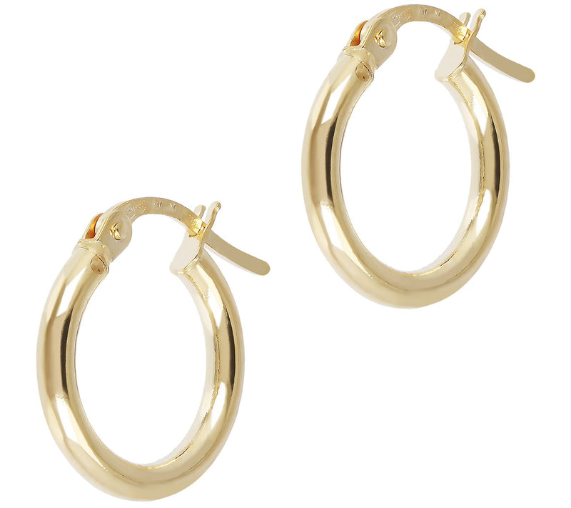 Italian Gold 1/2" Round Hoop Earrings, 18K — Main view
