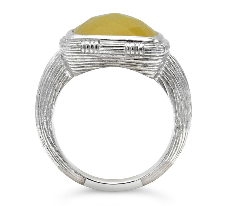 Ariva Sterling Silver Yellow Chalcedony Ring — View 2